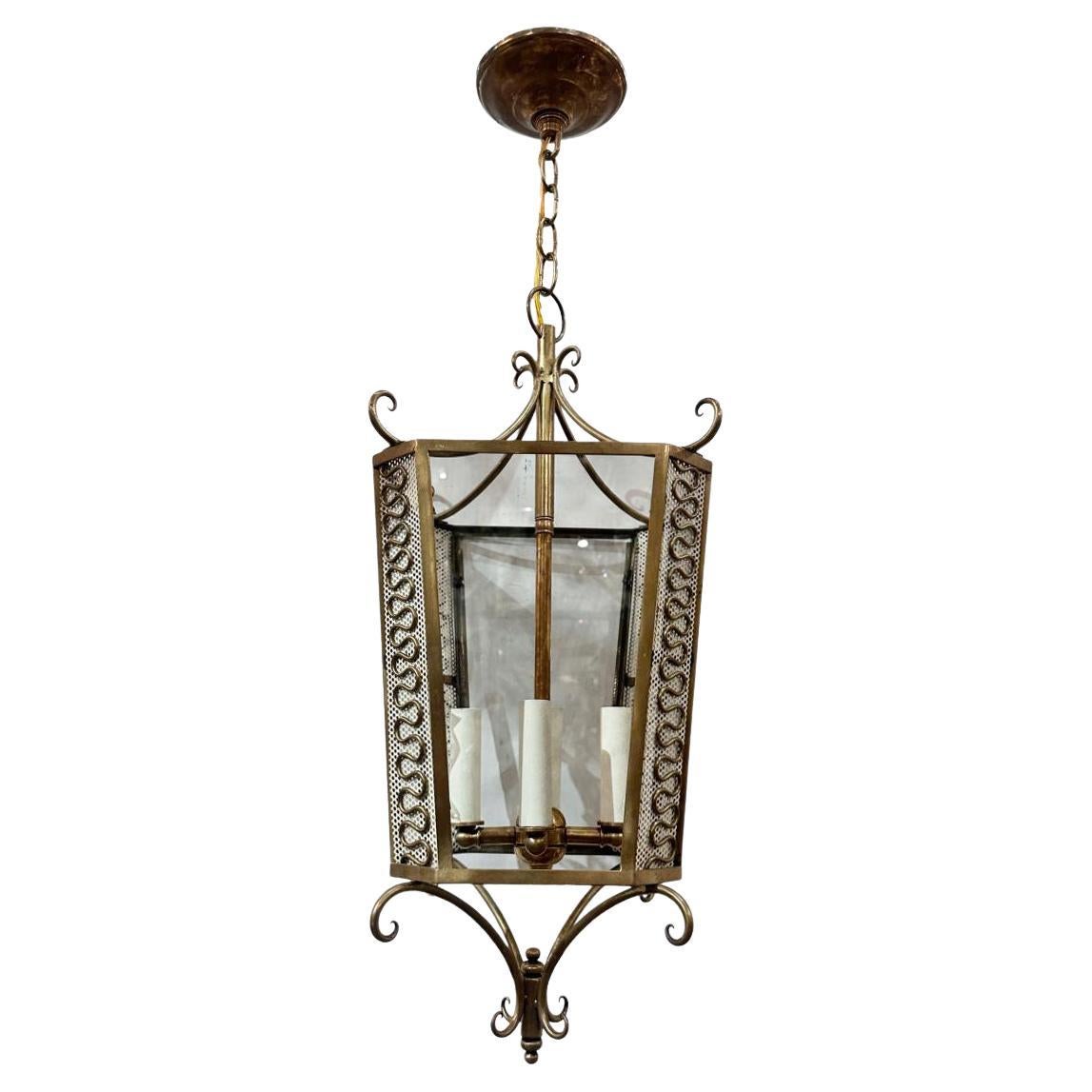 Midcentury Gilt Lantern For Sale