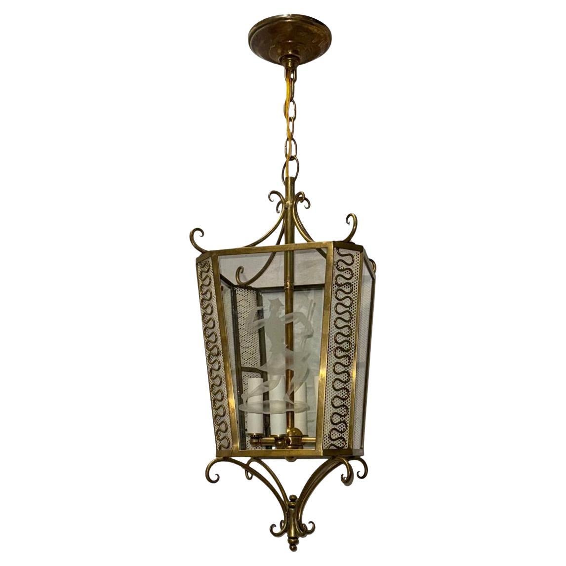 Midcentury Gilt Lantern