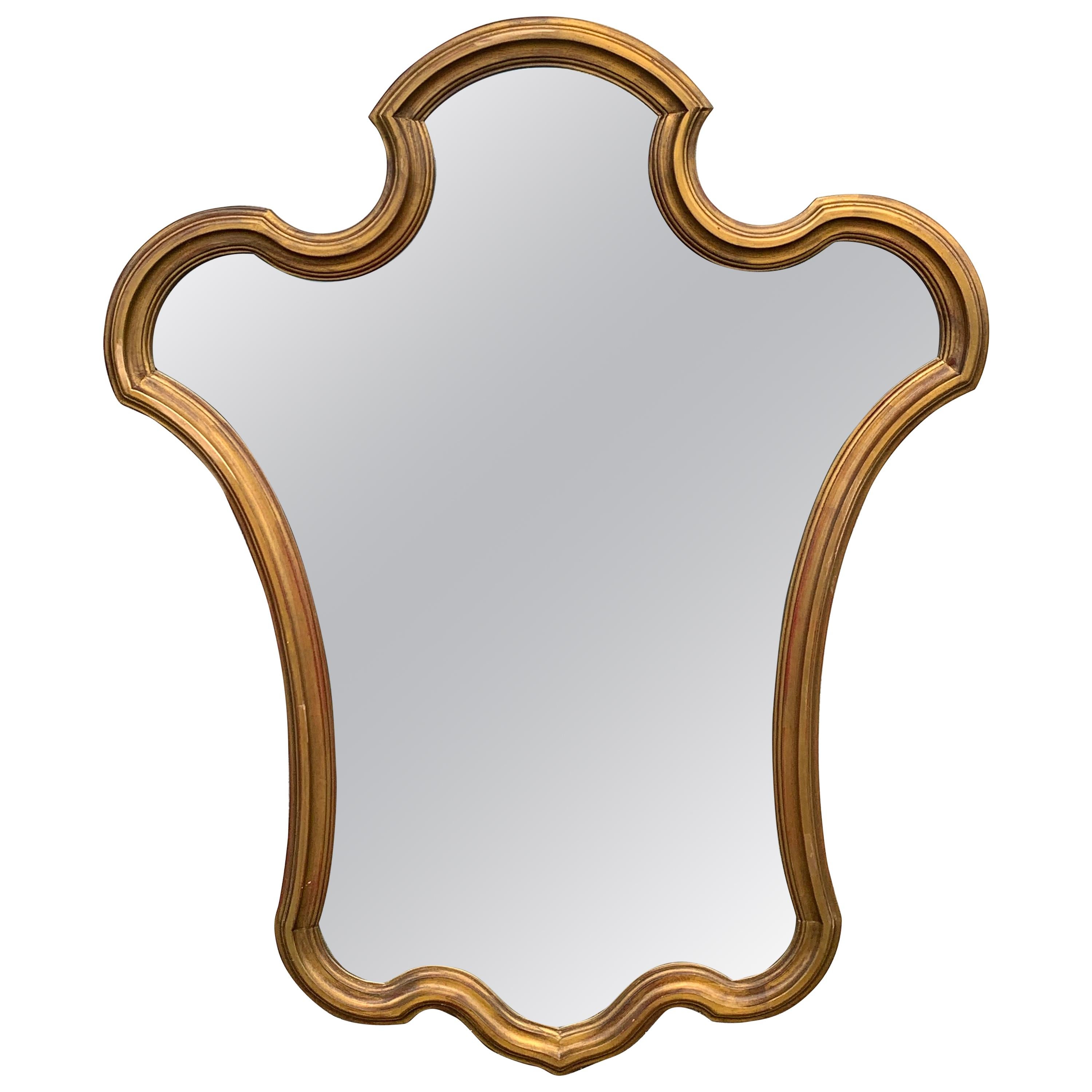 Giltwood-Schlüssellochspiegel aus der Mitte des Jahrhunderts von La Barge