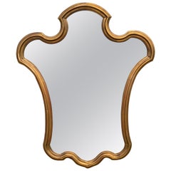 Vintage Midcentury Giltwood Keyhole Mirror by La Barge