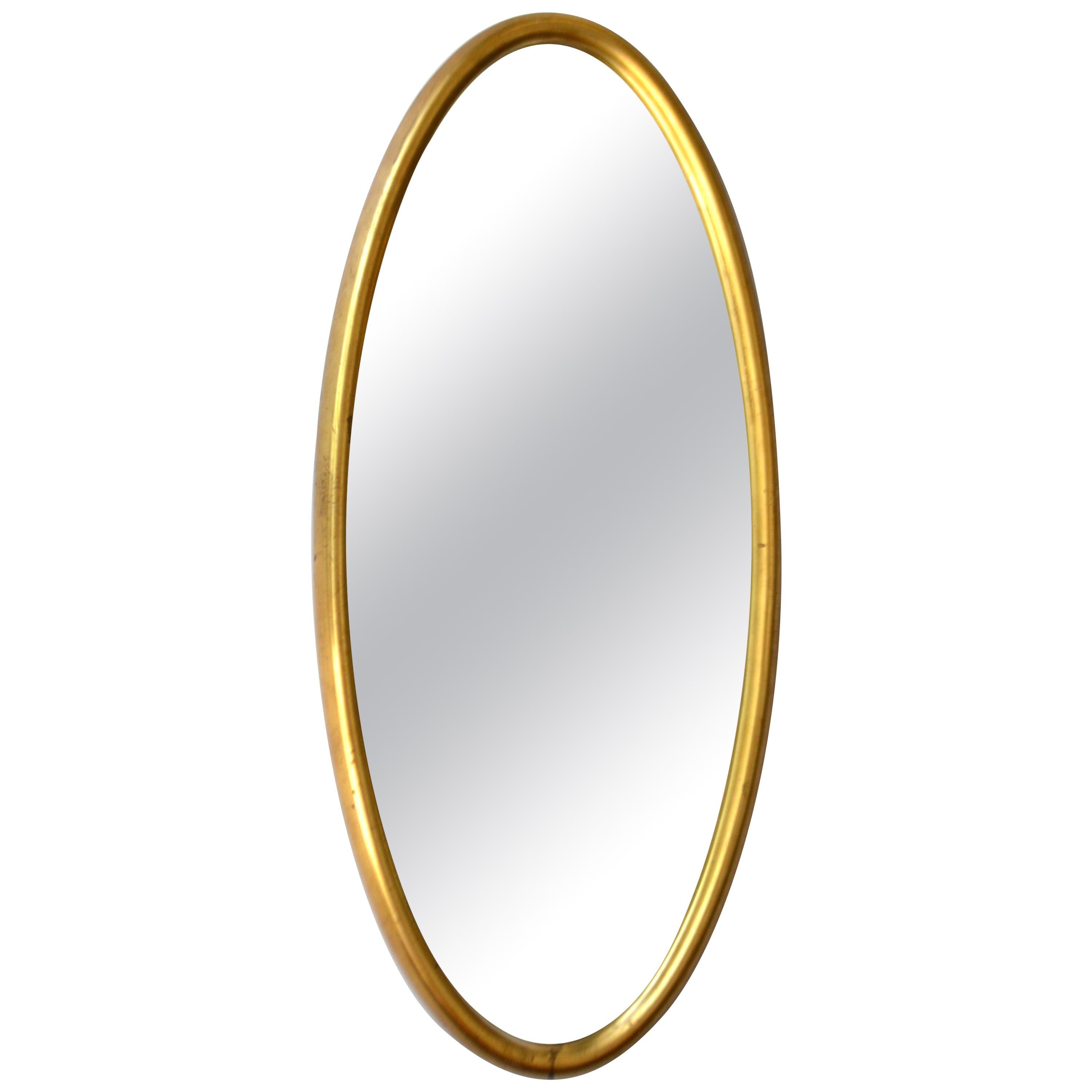 Midcentury Giltwood Wall Mirror For Sale