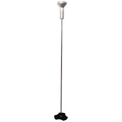 Midcentury Gino Sarfatti Aluminum Chrome Italian 1073 Floor Lamp, Arteluce 1950s