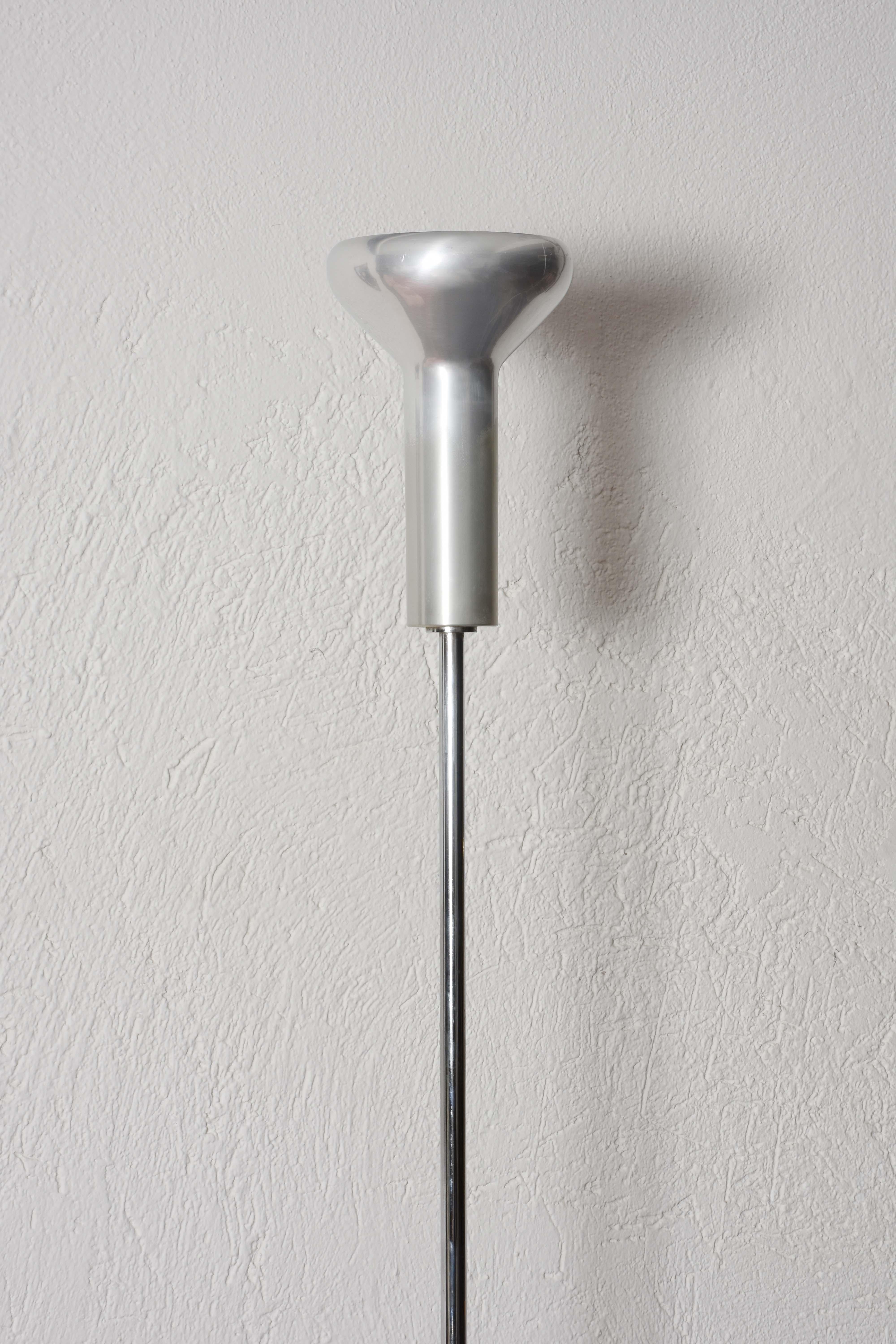 Anodized Midcentury Gino Sarfatti Aluminum Chrome Italian 1073 Floor Lamp, Arteluce 1950s