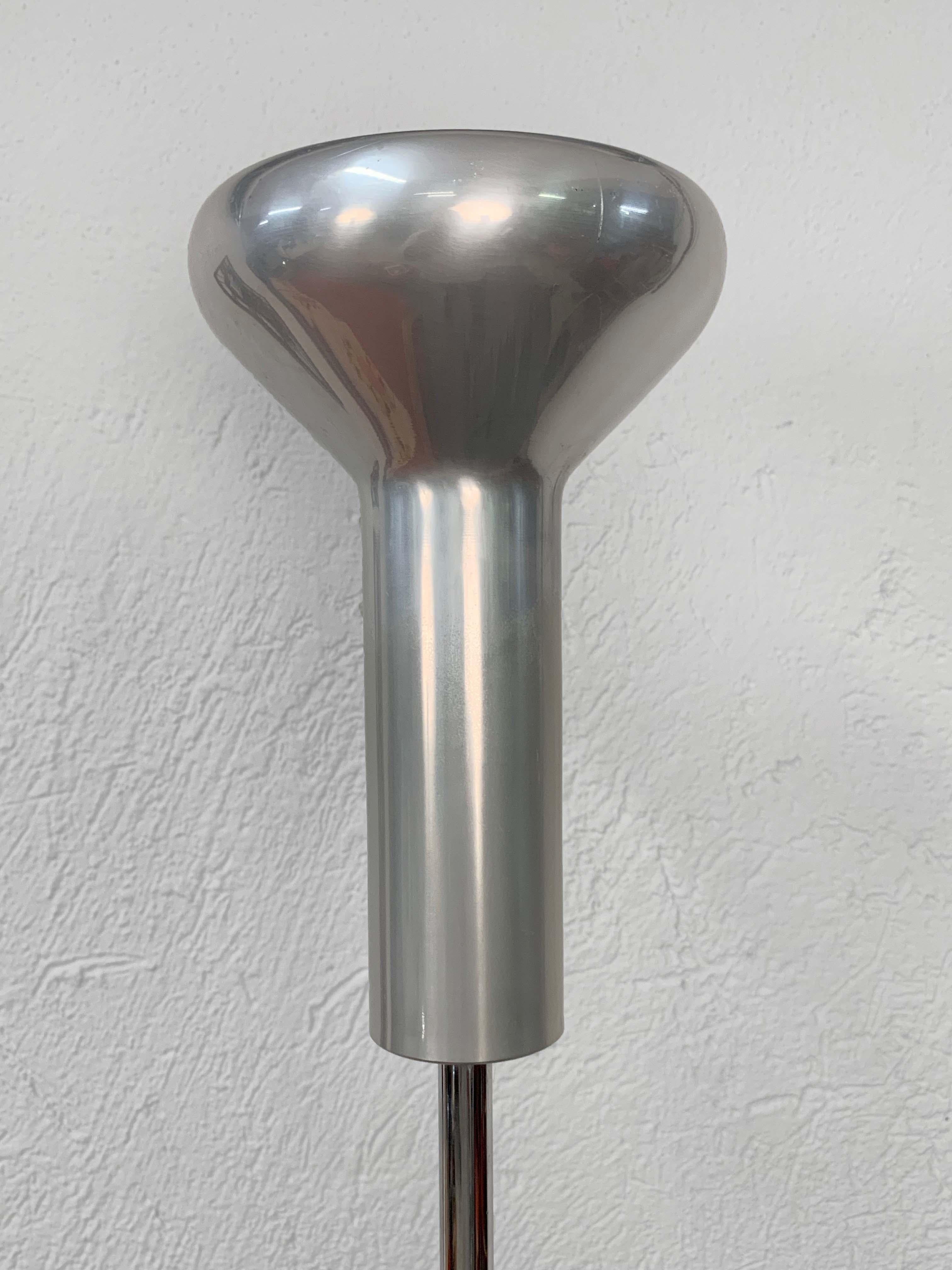 Mid-20th Century Midcentury Gino Sarfatti Aluminum Chrome Italian 1073 Floor Lamp, Arteluce 1950s