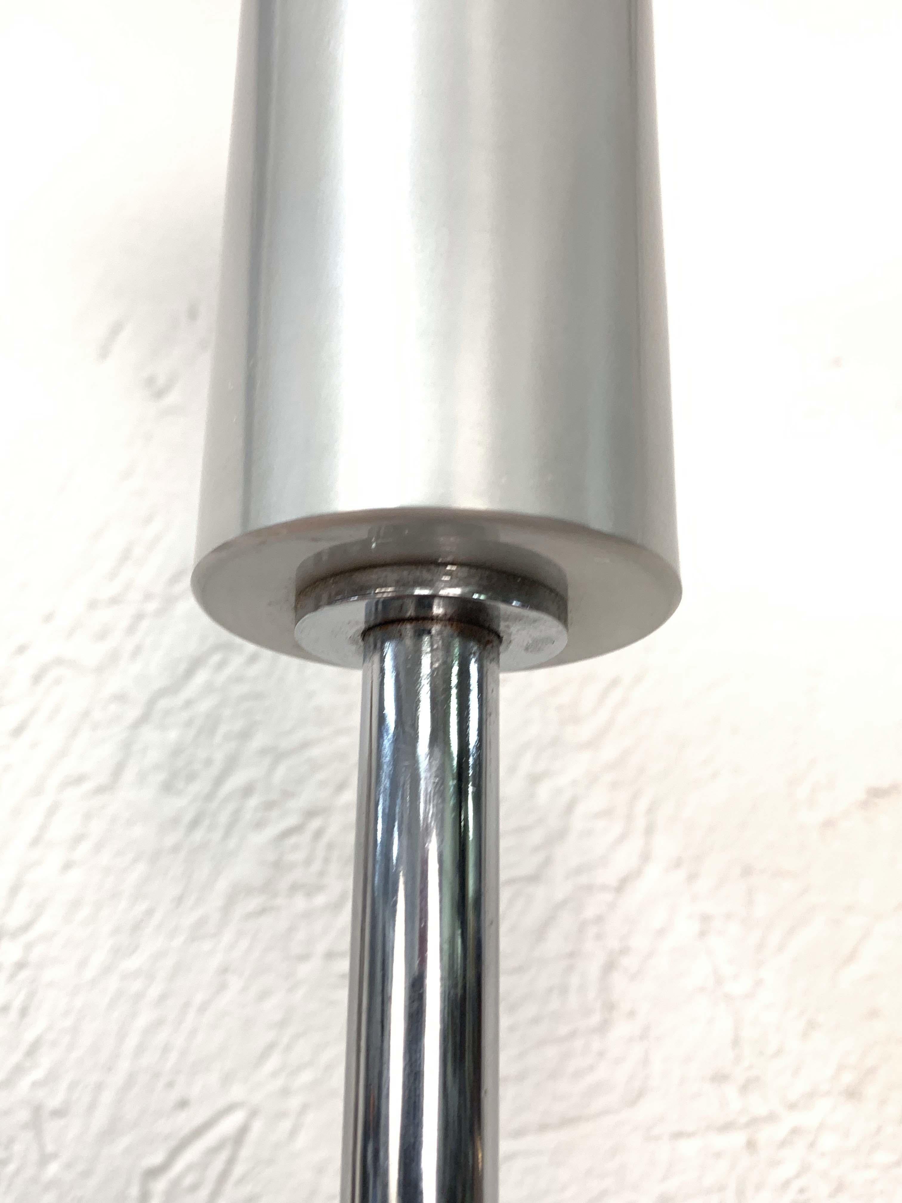 Midcentury Gino Sarfatti Aluminum Chrome Italian 1073 Floor Lamp, Arteluce 1950s 2