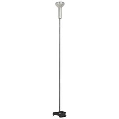 Vintage Midcentury Gino Sarfatti Aluminum Chrome Italian 1073 Floor Lamp, Arteluce 1950s