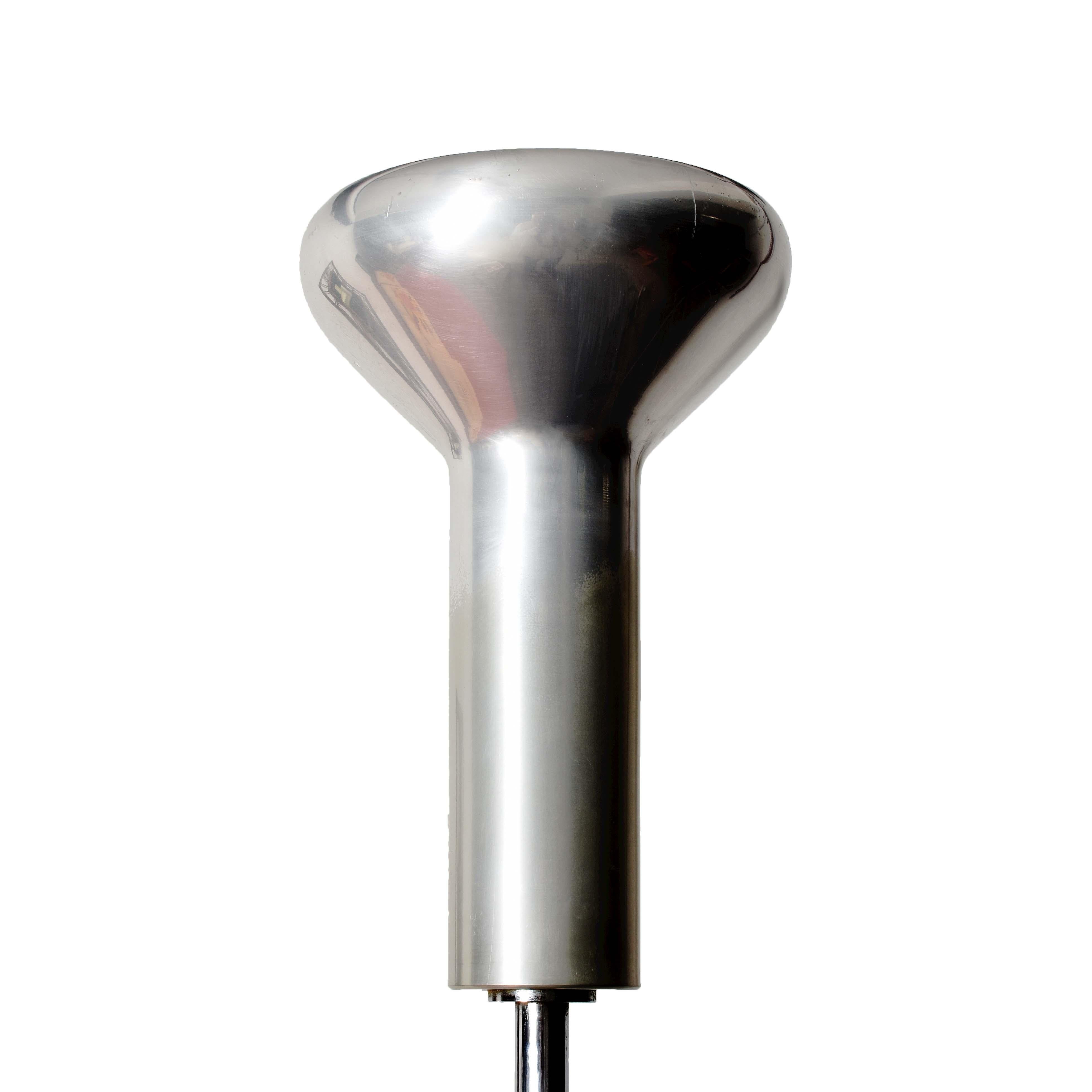 Midcentury Gino Sarfatti Chrome Aluminum Italian 1073 Floor Lamp, Arteluce 1950s 4