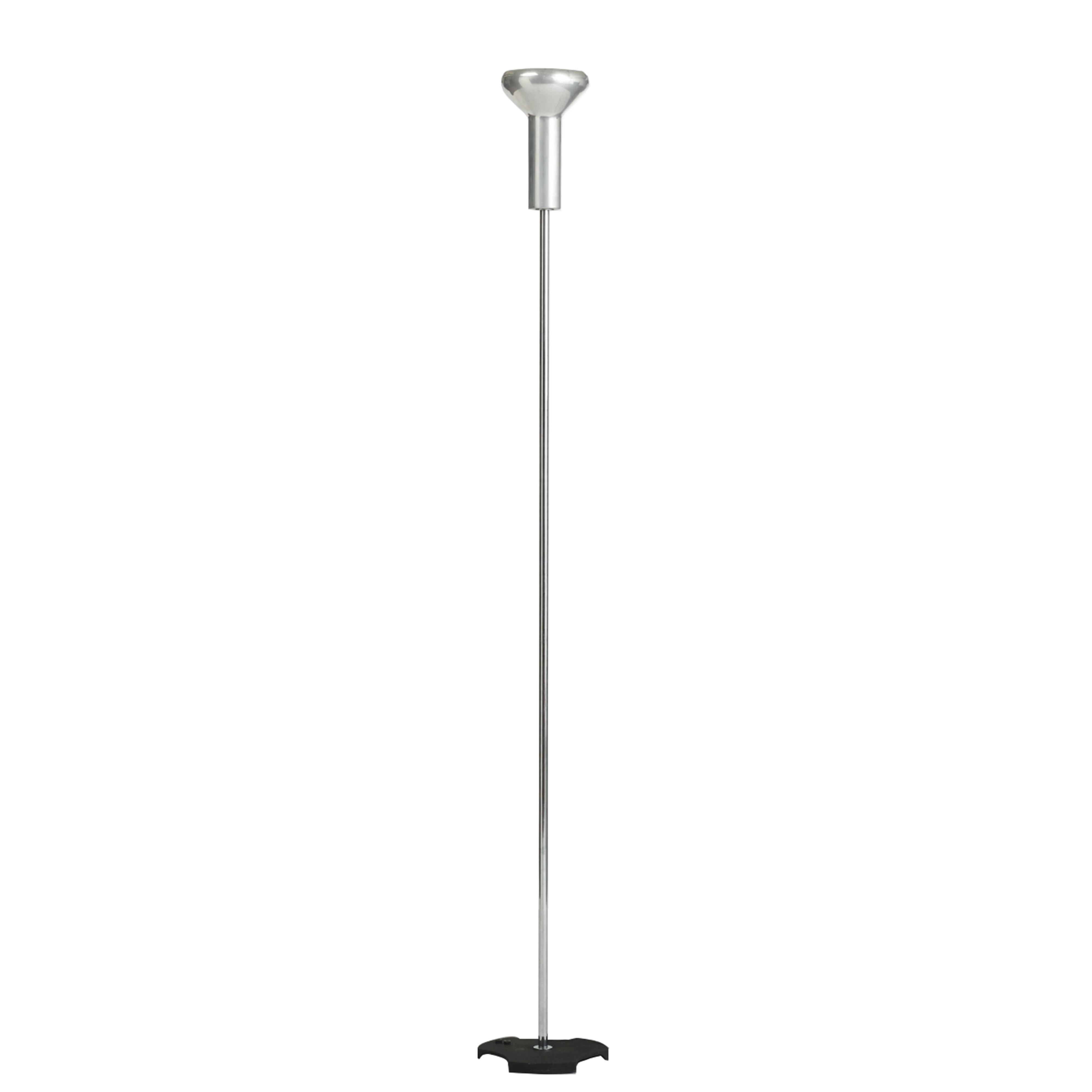 Mid-Century Modern Midcentury Gino Sarfatti Chrome Aluminum Italian 1073 Floor Lamp, Arteluce 1950s