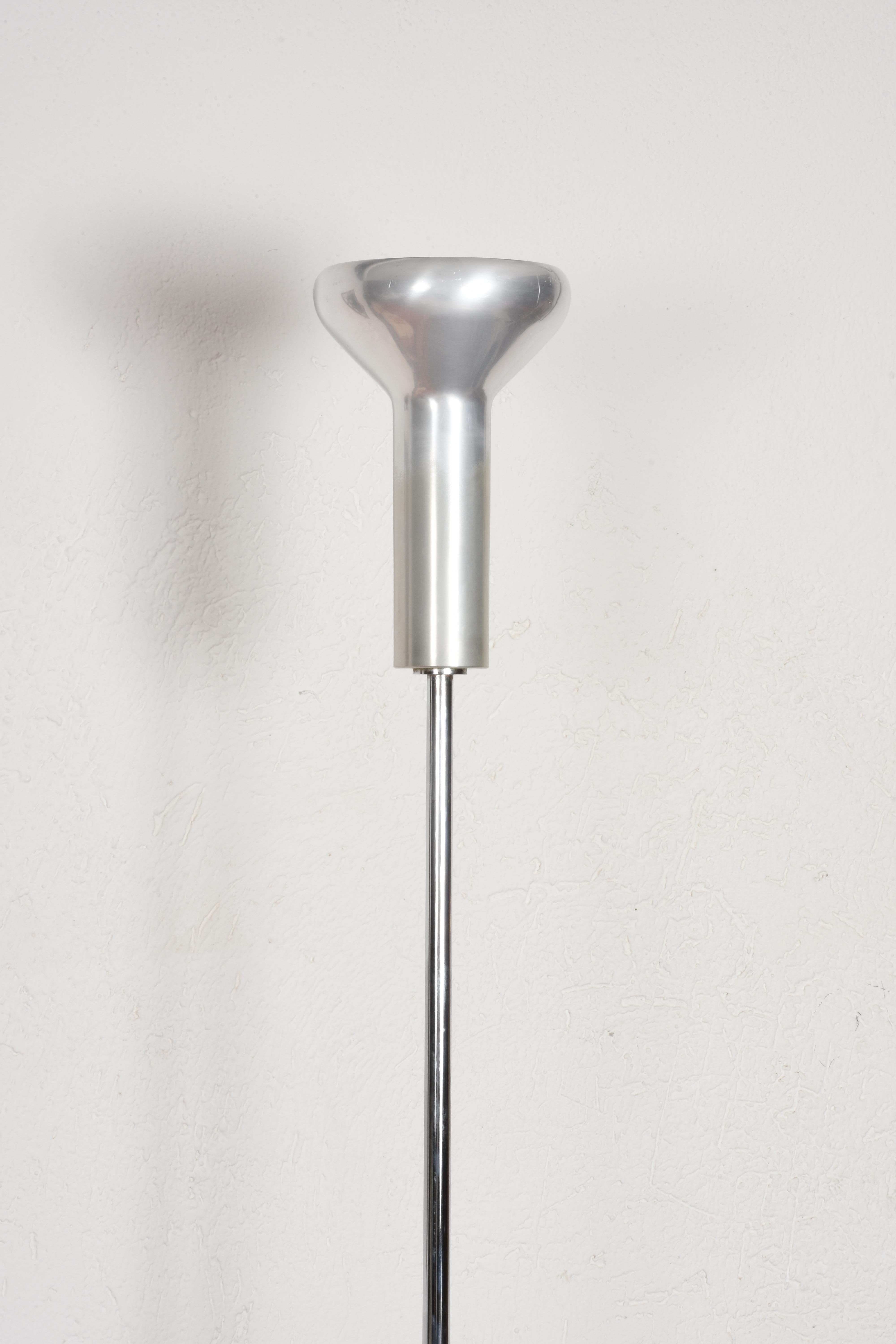 Mid-20th Century Midcentury Gino Sarfatti Chrome Aluminum Italian 1073 Floor Lamp, Arteluce 1950s