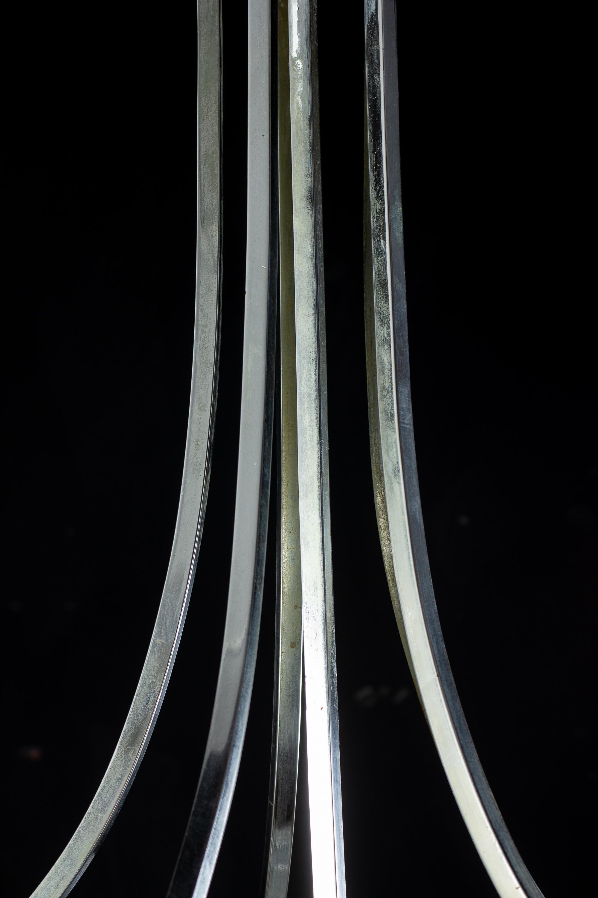 Midcentury Chrome Murano Glass Chandelier, Attr. to Gino Sarfati, 1960 For Sale 4