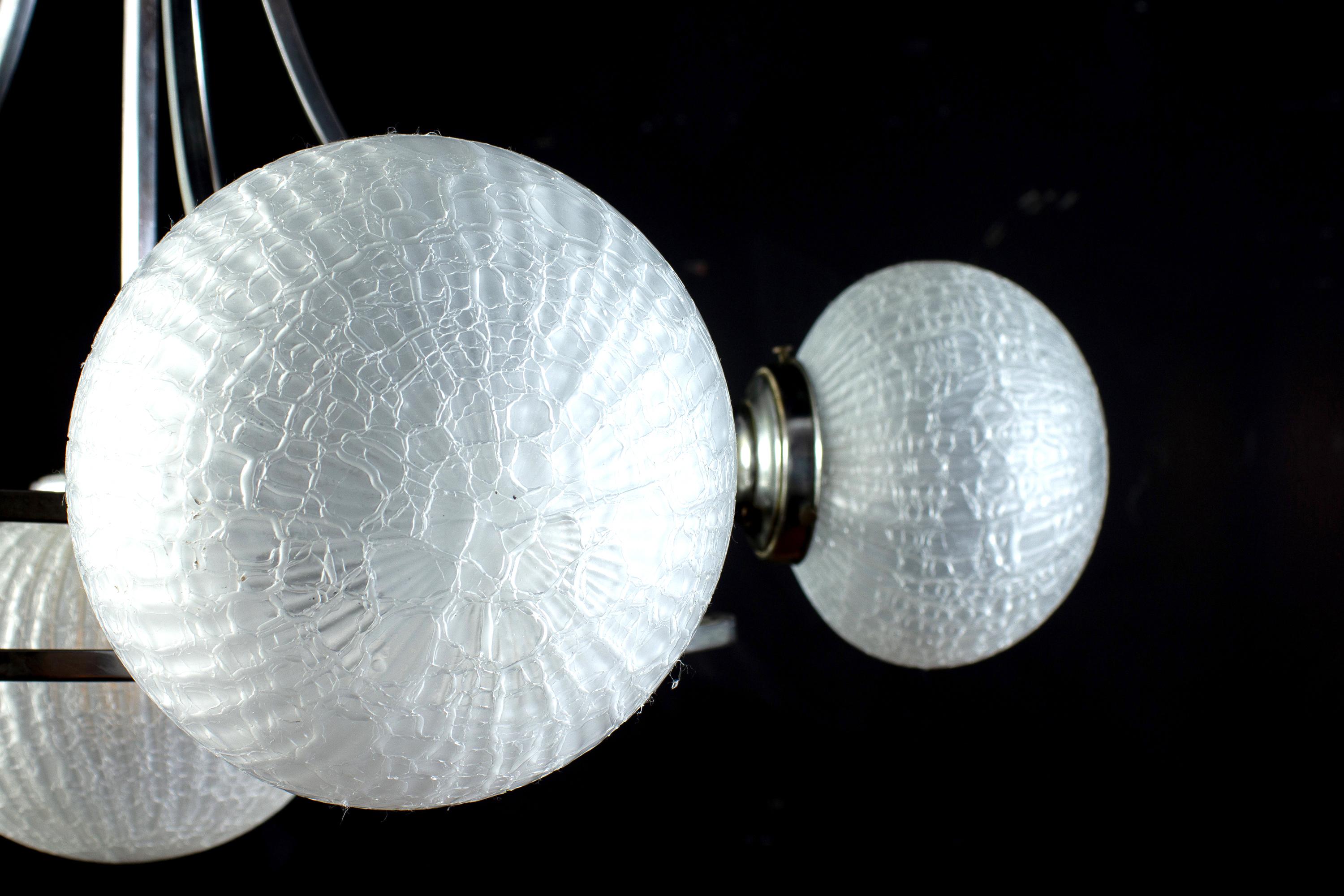 Lampadario in vetro di Murano cromato di Gino Sarfatti, 1960 in vendita 5
