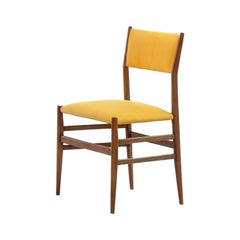 Midcentury Gio Ponti Set of Twelve Leggera by Cassina Wood Linen Italian Chairs