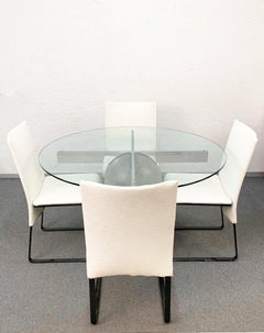 Tavolo da pranzo e sedie Paracarro di Giovanni Offredi del Medioevo per Saporiti, 1973