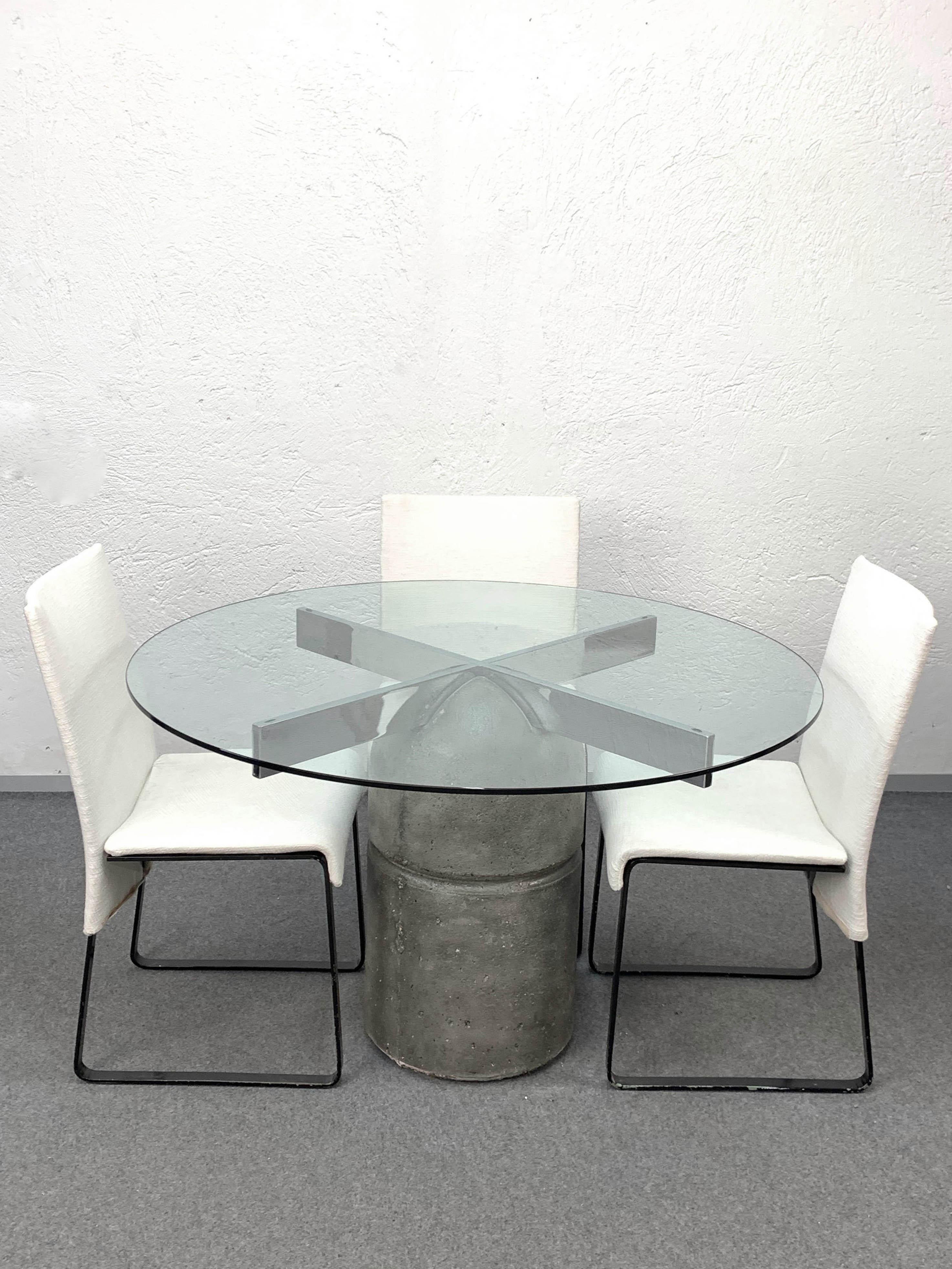 Midcentury Giovanni Offredi Paracarro Dining Table and Chairs for Saporiti, 1973 In Good Condition For Sale In Roma, IT