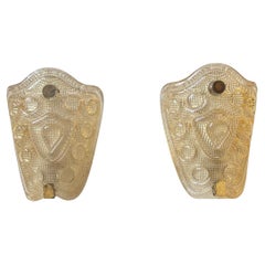 Appliques murales Limburg Shield en verre miel Glashtte du milieu du siècle dernier, années 1950