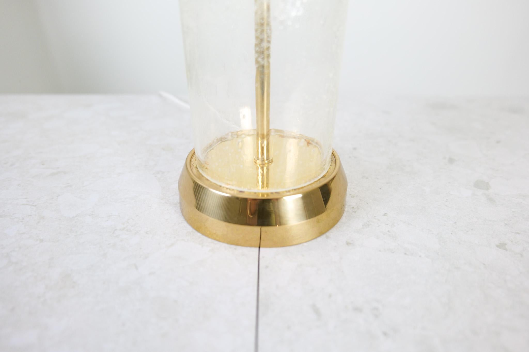 Mid-20th Century Midcentury Modern Glass and Brass Table Lamp Bergbom B-019 Sweden 1960s For Sale