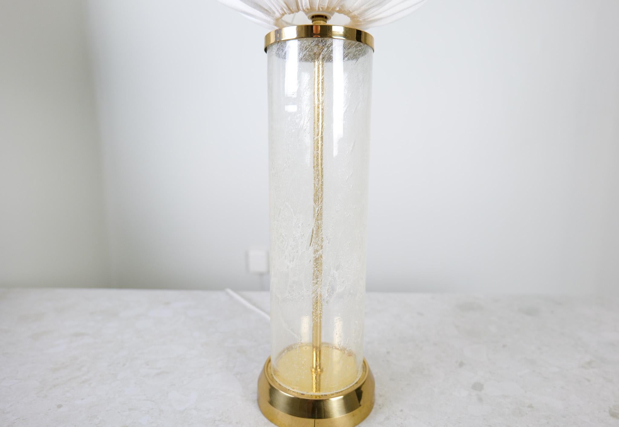 Midcentury Modern Glass and Brass Table Lamp Bergbom B-019 Sweden 1960s For Sale 1