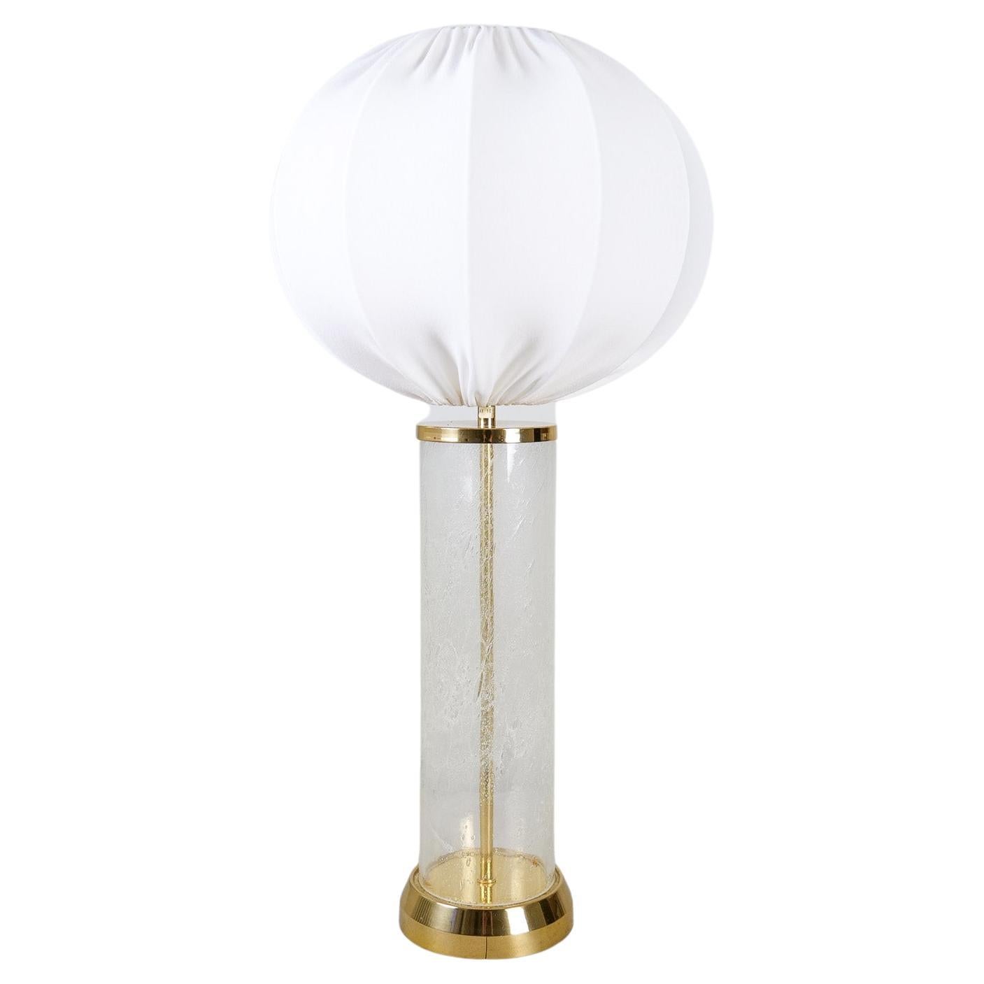 Midcentury Modern Glass and Brass Table Lamp Bergbom B-019 Sweden 1960s For Sale