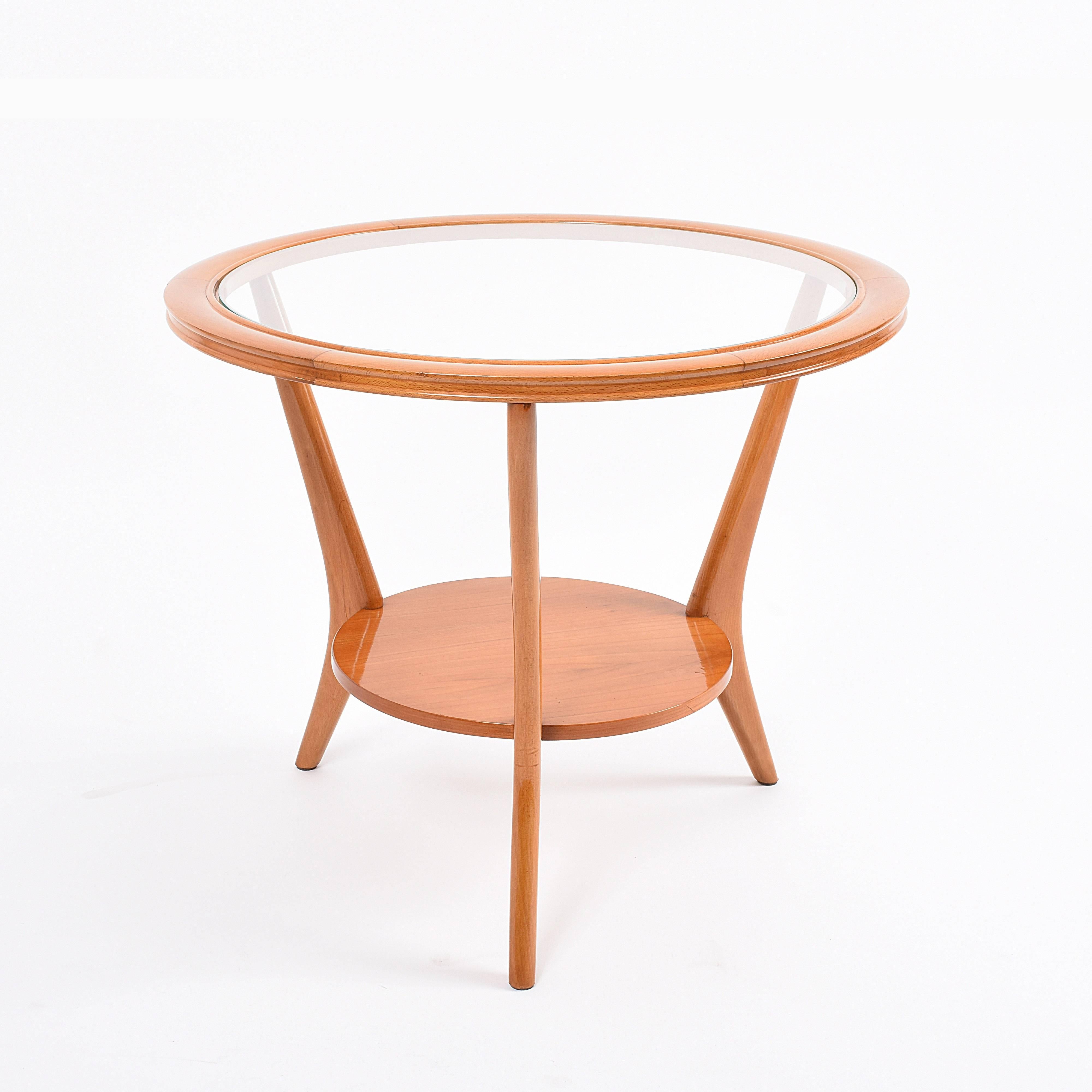 Coffee or smoking tables attributed to Gio Ponti, Italy, 1950s.

The table has been professionally restored and is in wonderful conditions. This table exudes a luxuriant light, given by the perfect combination of wood and glass, that has been