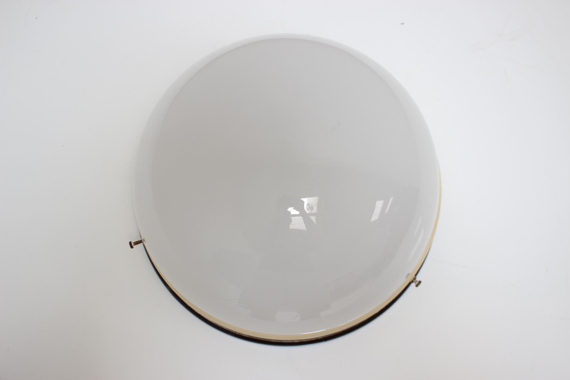 Mid-Century Modern Midcentury Glass Ceiling Lamp, Flush Mount or Wall Lamp, 1960s For Sale