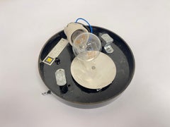 Midcentury Glass Ceiling Lamp/Flush Mount or Wall Lamp, 1970s - Czechoslovakia