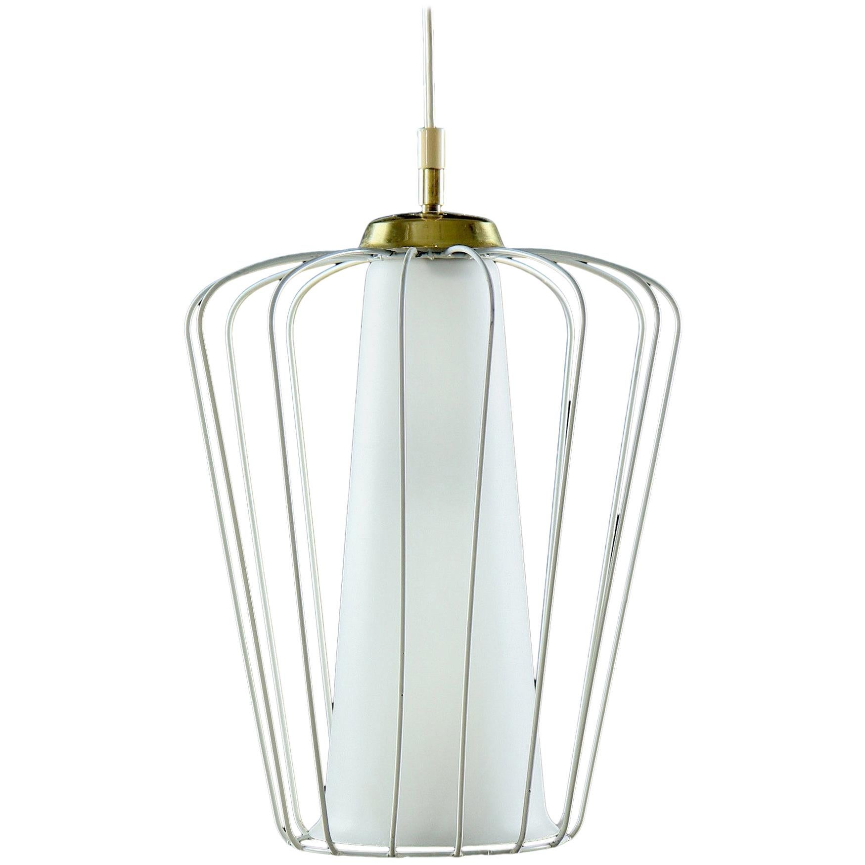 Czech Cast Glass Ceiling Lamp, circa 1950 For Sale at 1stDibs