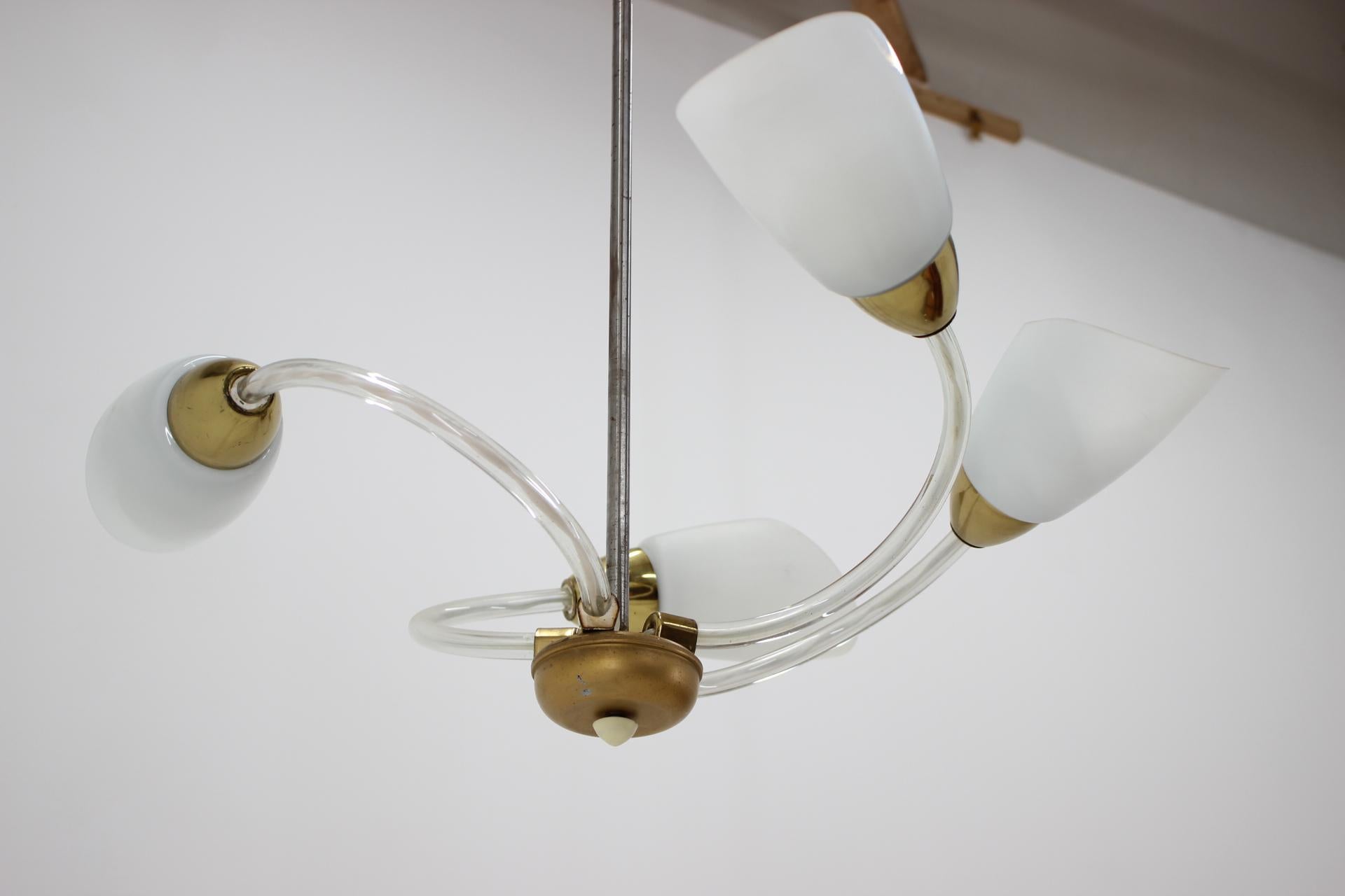Midcentury Glass Chandelier, 1970s In Good Condition For Sale In Praha, CZ