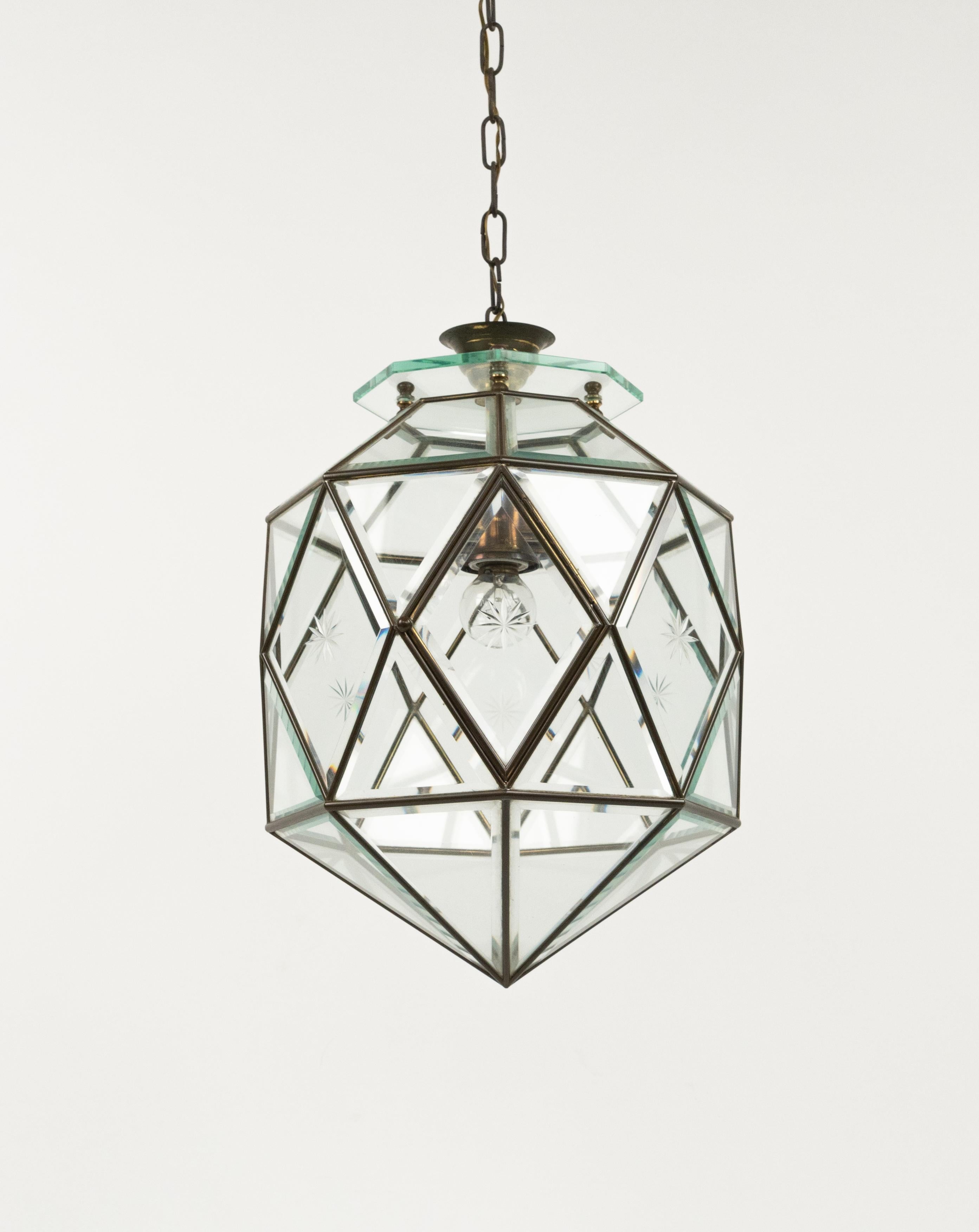 Midcentury Glass Chandelier Att. to Pietro Chiesa for Fontana Arte, Italy 1950s 7