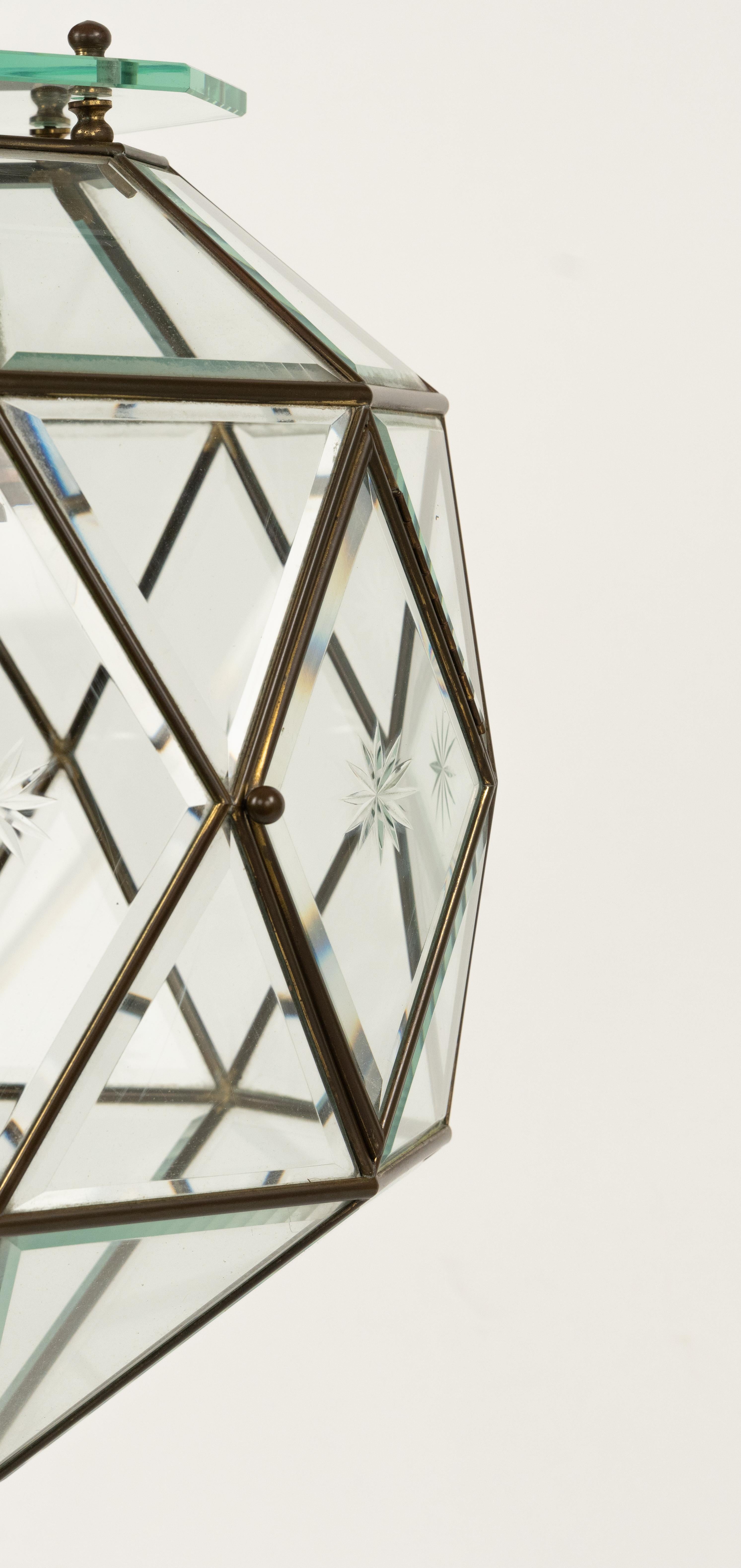 Midcentury Glass Chandelier Att. to Pietro Chiesa for Fontana Arte, Italy 1950s 10