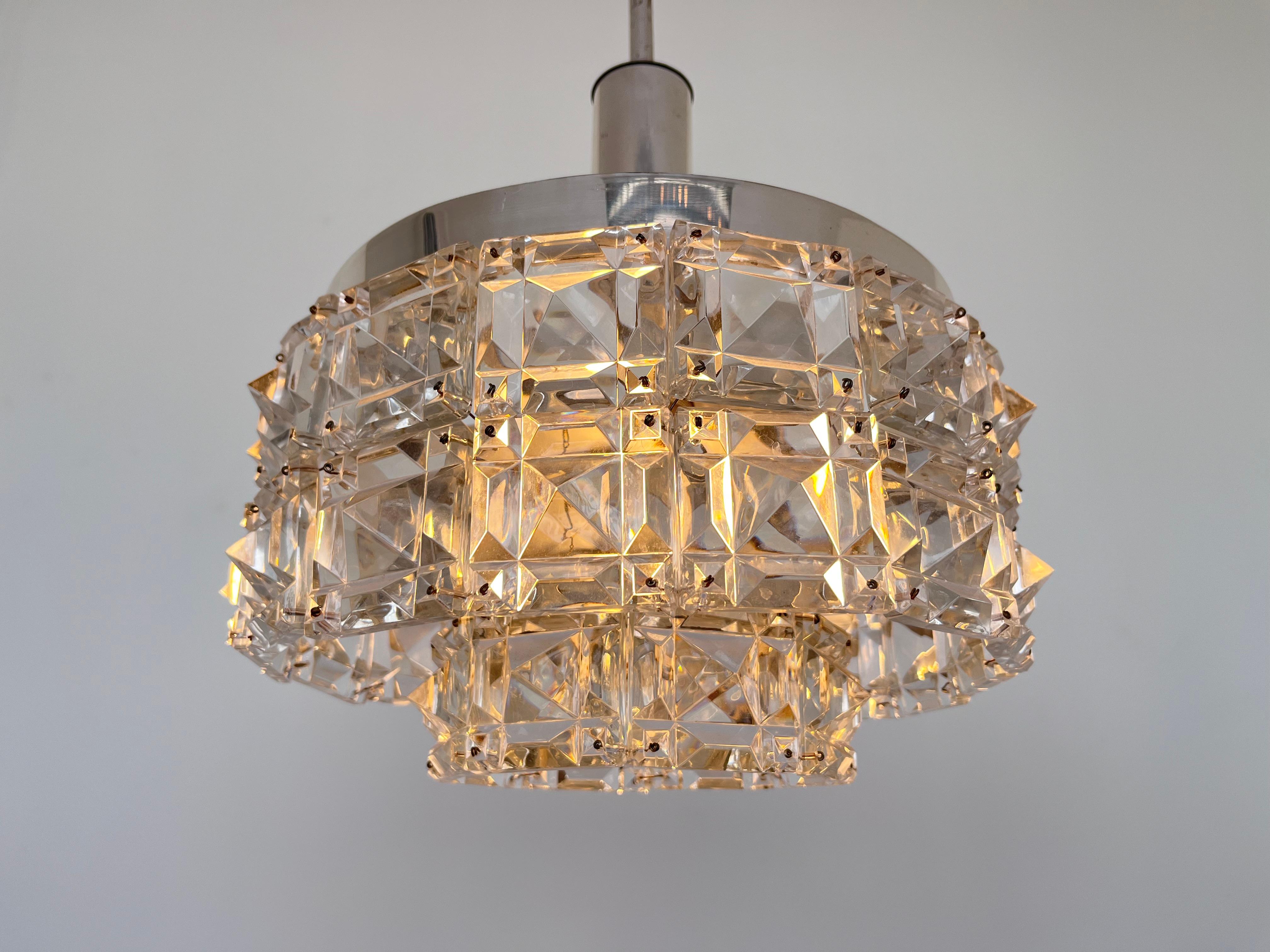 Mid-Century moderno Lampadario in vetro del Medioevo di Kinkeldey, Germania, anni '70 in vendita