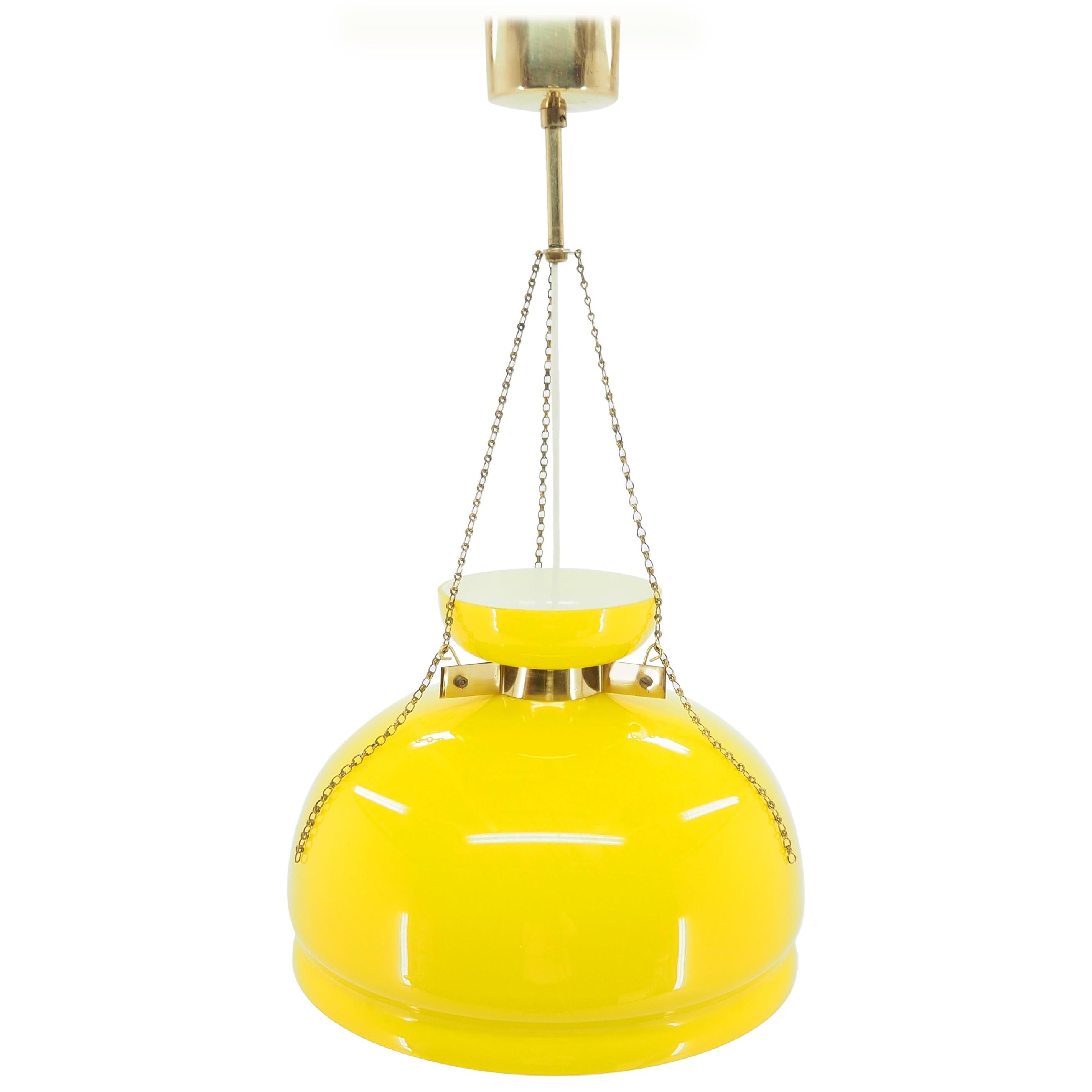 Midcentury Glass Chandelier in Style of Harvey Guzzini, 1960s For Sale