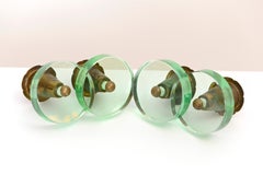 Midcentury Glass Coat Hooks Attributed to Fontana Arte, circa 1940