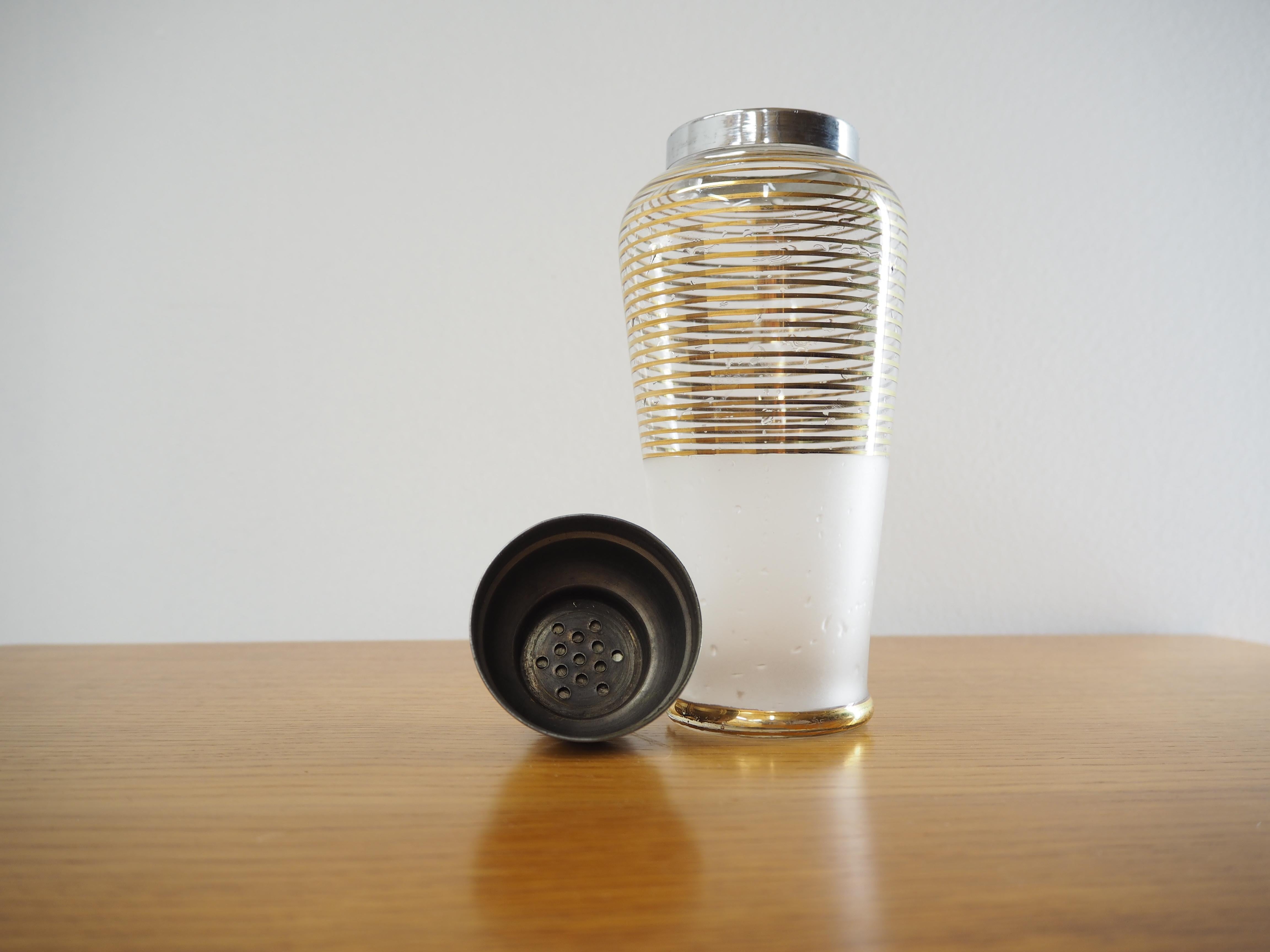 Mid-20th Century Midcentury Glass Coctail Shaker, Czechoslovakia, 1960s For Sale