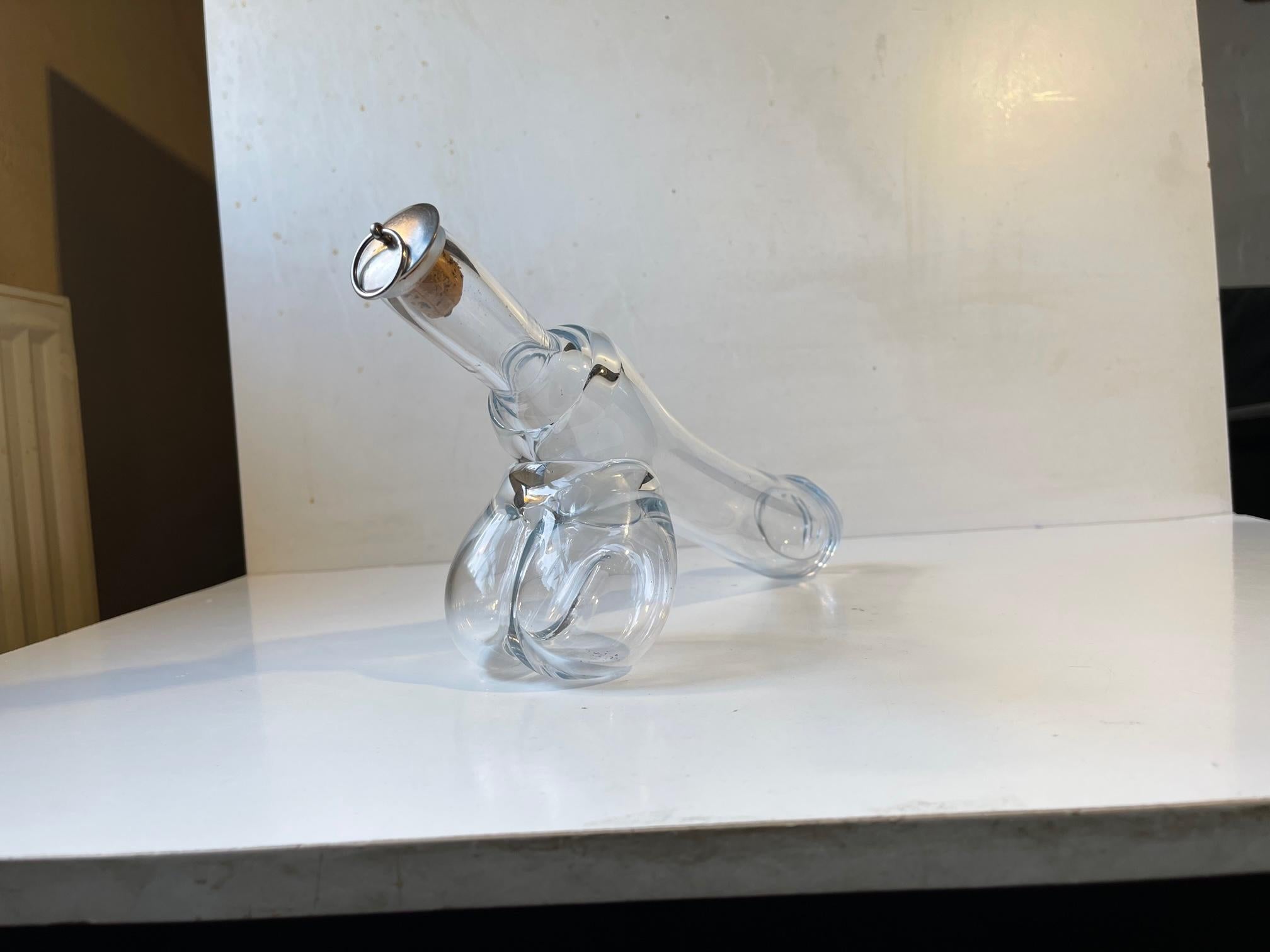 Danish Mid-Century Glass Fallos, Penis Decanter by Holmegaard, Denmark, 1960s