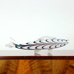 Midcentury Glass Fish Statue, Czechoslovakia 1960s