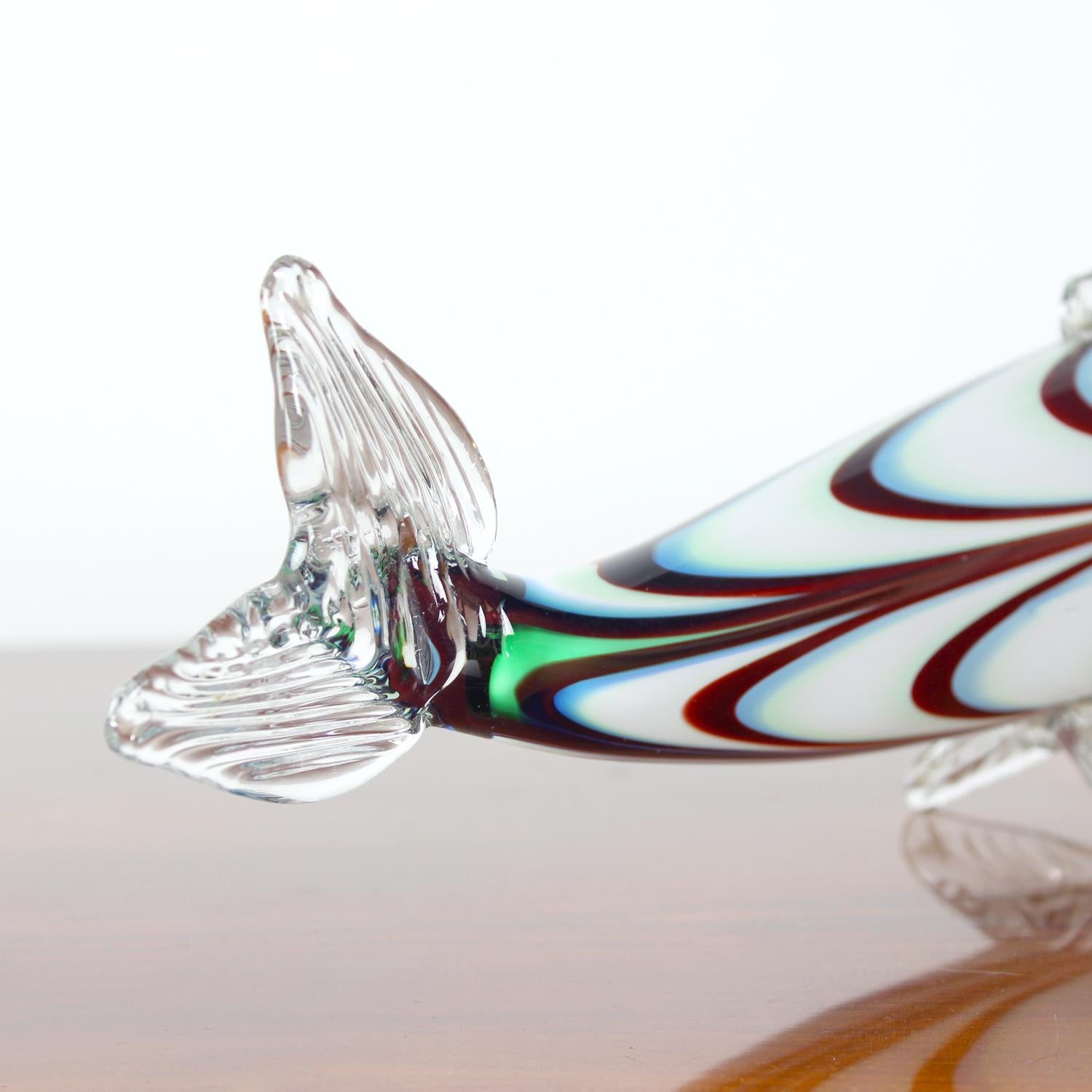 Tchèque Statue de poisson en verre du milieu du siècle, Tchécoslovaquie années 1960 en vente