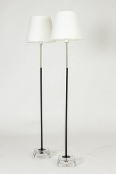 Midcentury Glass Floor Lamps by Carl Fagerlund, Orrefors, Sweden, 1960s