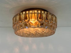 Lámpara empotrada, de techo o de pared, de cristal de mediados de siglo, Alemania, años 70