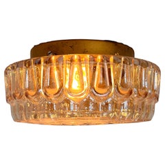 Midcentury glass Flush Mount, Ceiling or Wall Lamp, Germany, 1970s