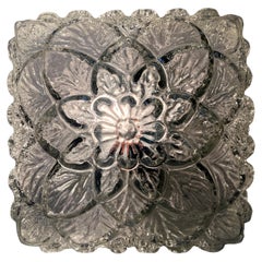 Midcentury glass Flush Mount, Ceiling or Wall Lamp, Germany, 1970s