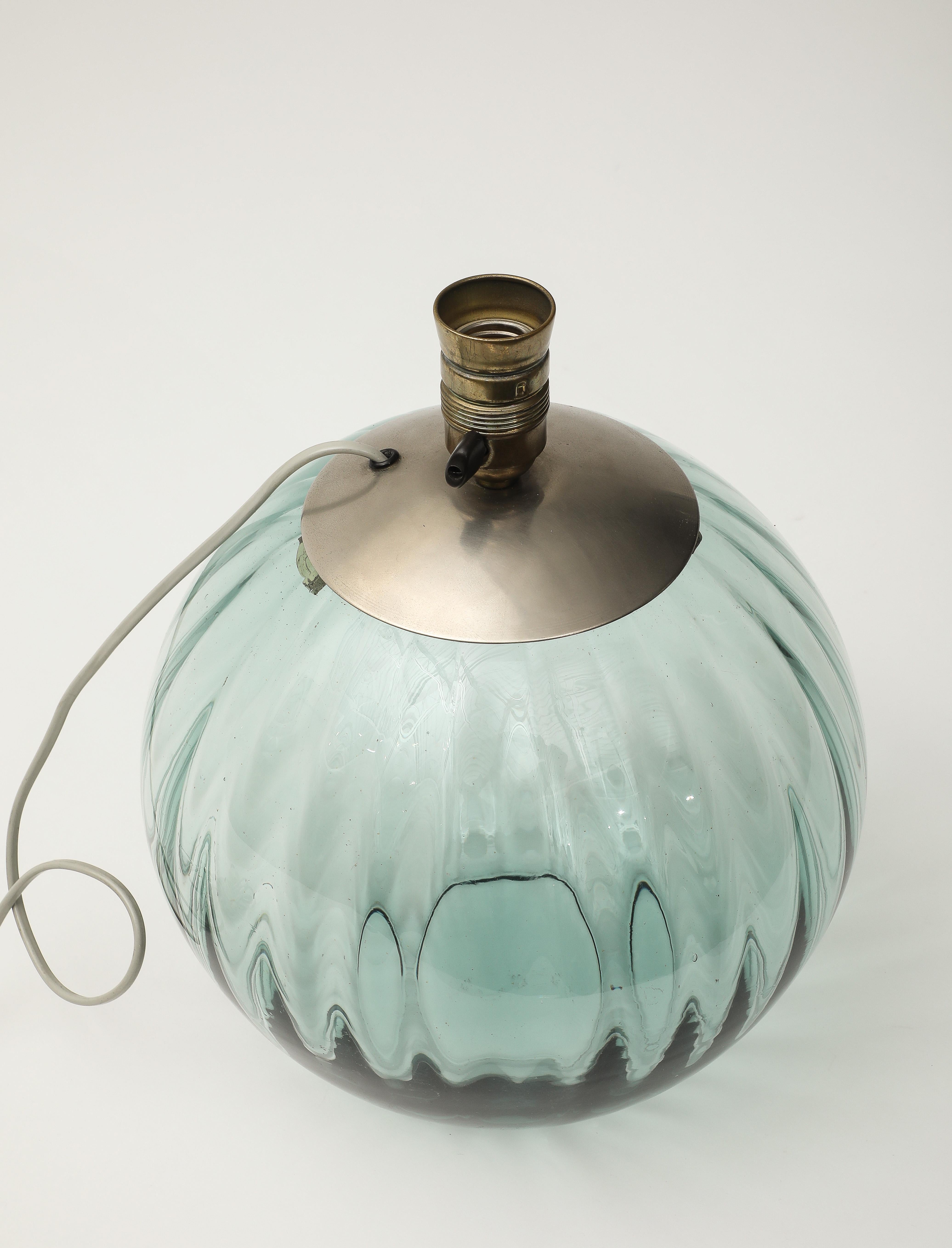 Mid-20th Century Midcentury Glass Globe Table Lamp in the manner of Venini, c. 1950s
