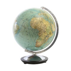 Globe en verre du milieu du siècle avec lumière par Columbus Verlag Allemagne