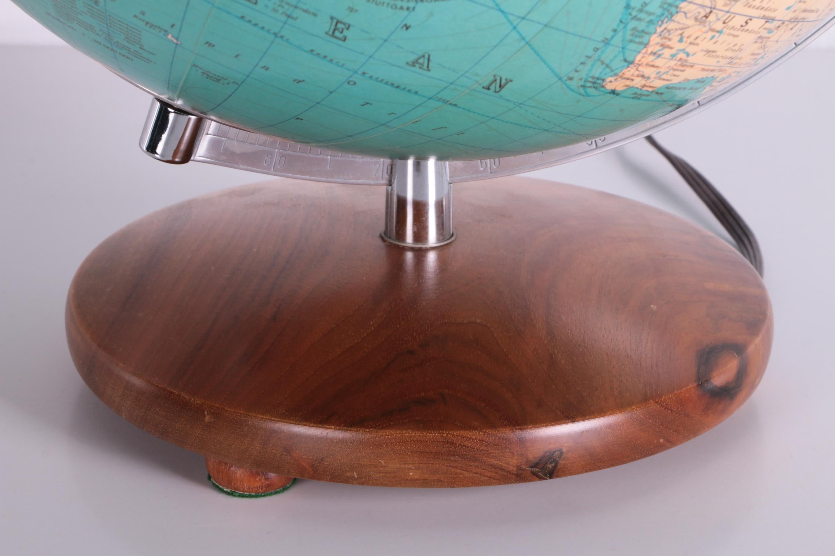 Midcentury Glass Globe with Light from Columbus DuoErdglobe, Germany 3