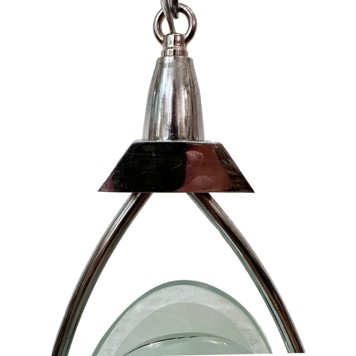 Italian Midcentury Glass Light Fixture For Sale