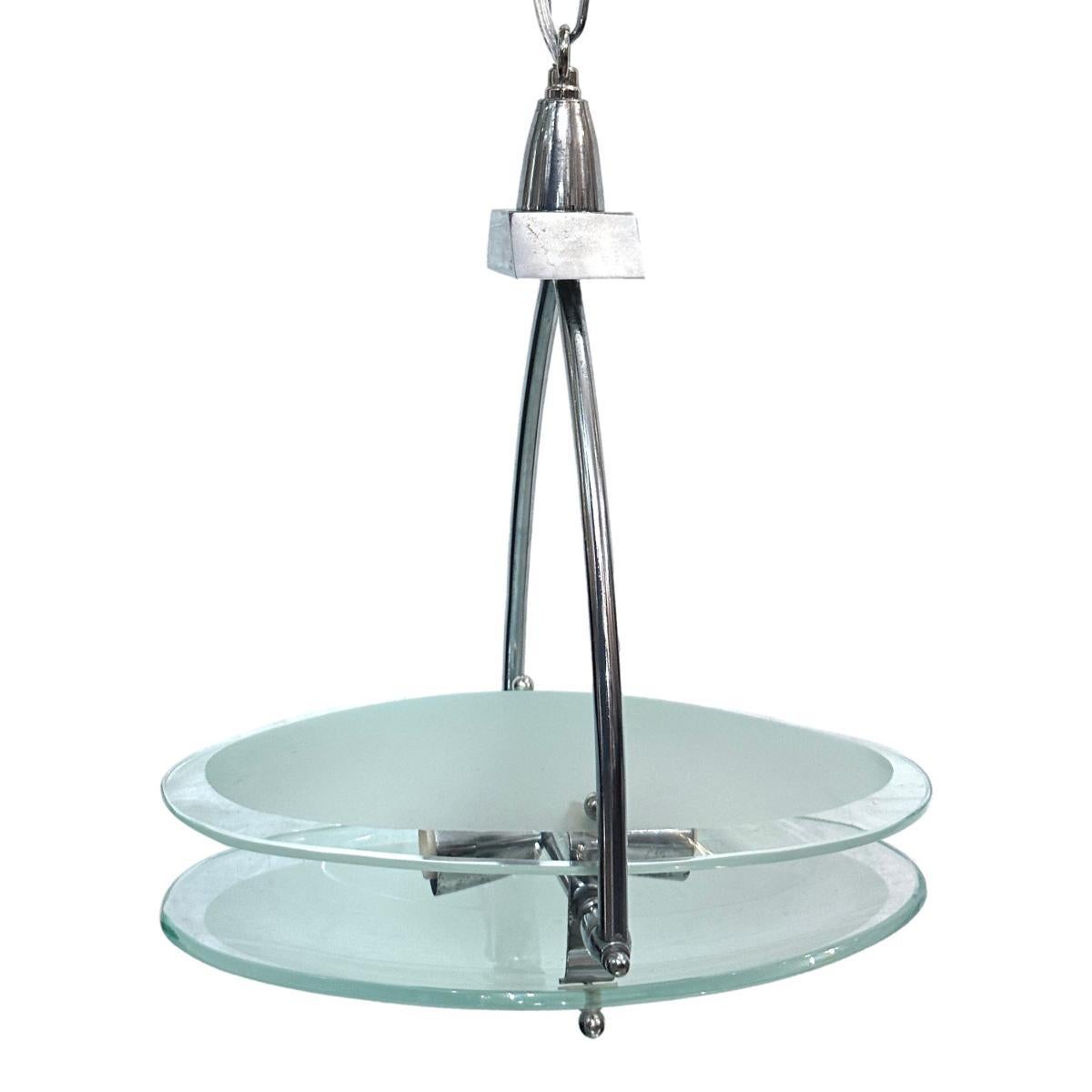 Midcentury Glass Light Fixture For Sale 3