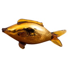 Vintage Midcentury Glass Ornament, Fish, 1960s