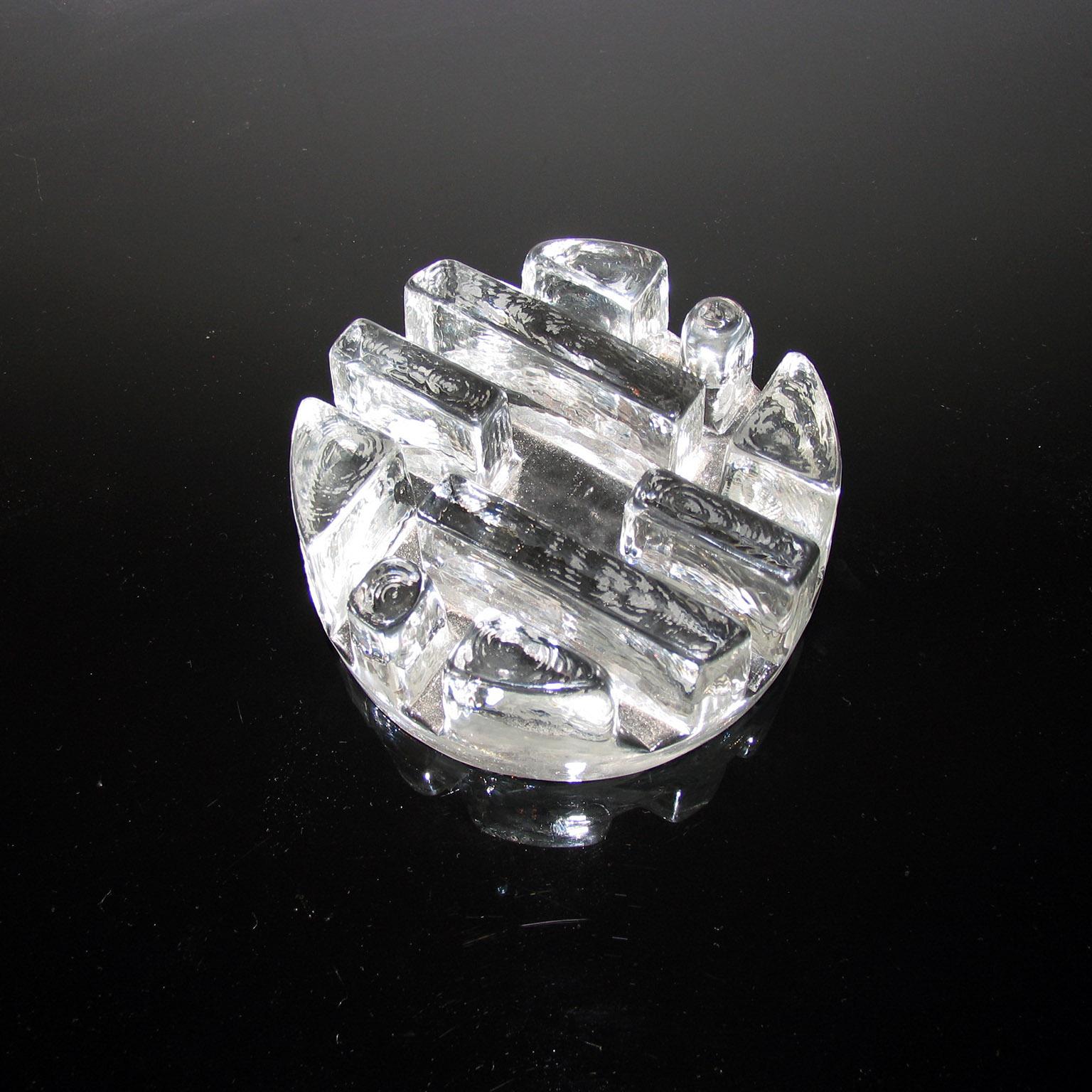 Mid-20th Century Midcentury Glass Paperweight Letter Holder