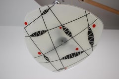 Midcentury Glass Pendant by Napako, Czechoslovakia, 1960s