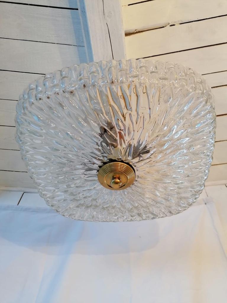 Mid-Century Modern Lampe à suspension en verre du milieu du siècle dernier de Rupert Nikoll en vente