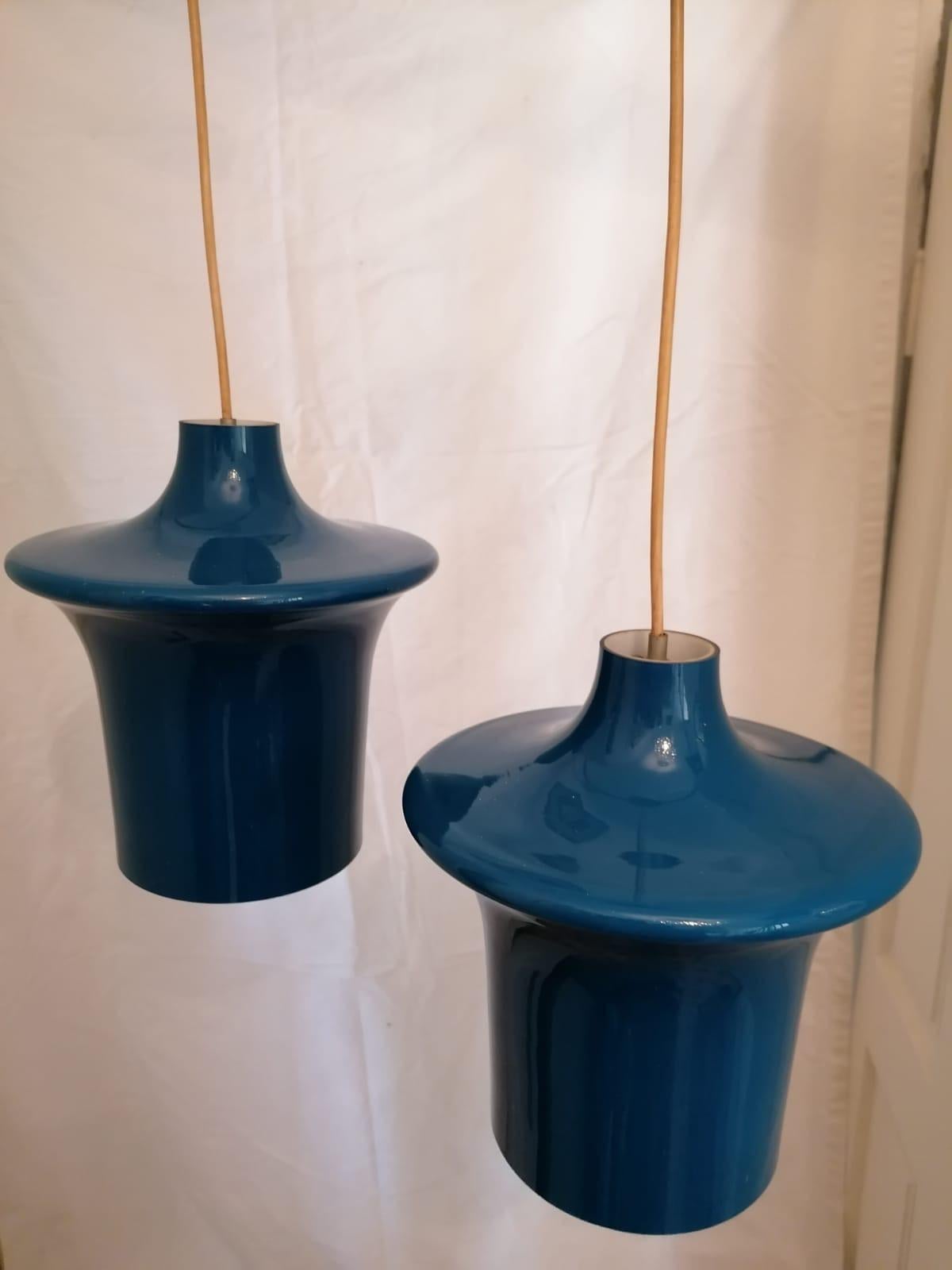 Verre Lampe à suspension en verre du milieu du siècle dernier de Vistosi en vente